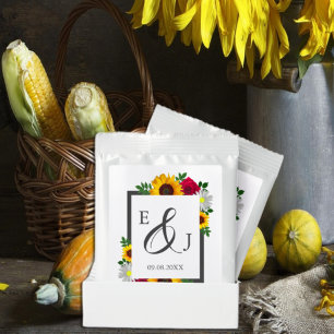 Sunflower Rose Daisy Autumn Floral Wedding Lemonade Drink Mix