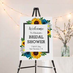 Sunflower Rose Daisy Floral Bridal Shower Foam Board