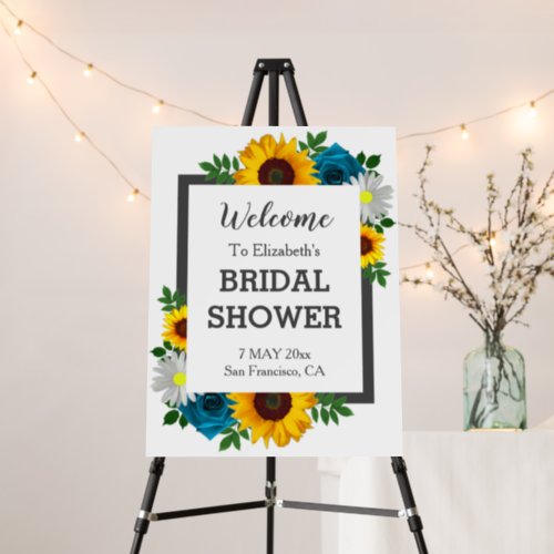 Sunflower Rose Daisy Floral Bridal Shower Foam Board