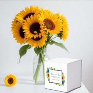 Sunflower Rose Daisy Floral Wedding Favor Boxes