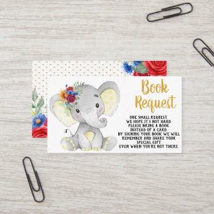 Sunflower Rose Elephant Book Request Cards