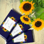 Sunflower Rose Floral Wedding Hershey Bar Favors<br><div class="desc">Design features elegant sunflowers,  roses,  and wildflowers with a golden yellow,  burgundy and blue color palette. Design also features a charcoal gray frame. You can change the background color to the color of your choice or leave it set to white.</div>