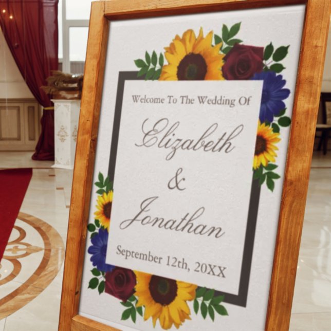 Sunflower Rose Floral Wedding Poster (Creator Uploaded)