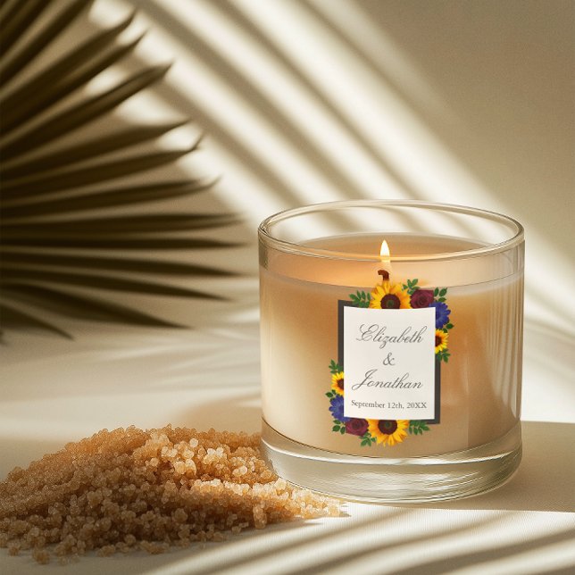 Sunflower Rose Floral Wedding Scented Candle (Creator Uploaded)