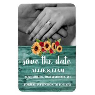 Sunflower & Roses Save The Date Magnet