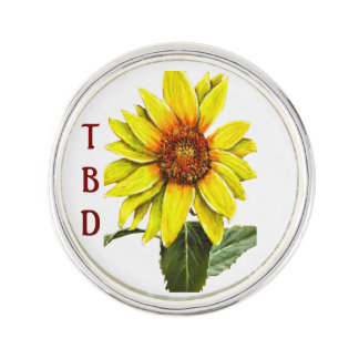 Sunflower Round Lapel Pin