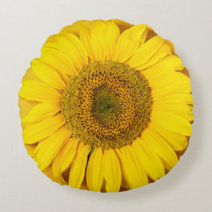 round sunflower pillow