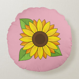 Sunflower Round Pillow