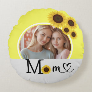 Sunflower round pillow