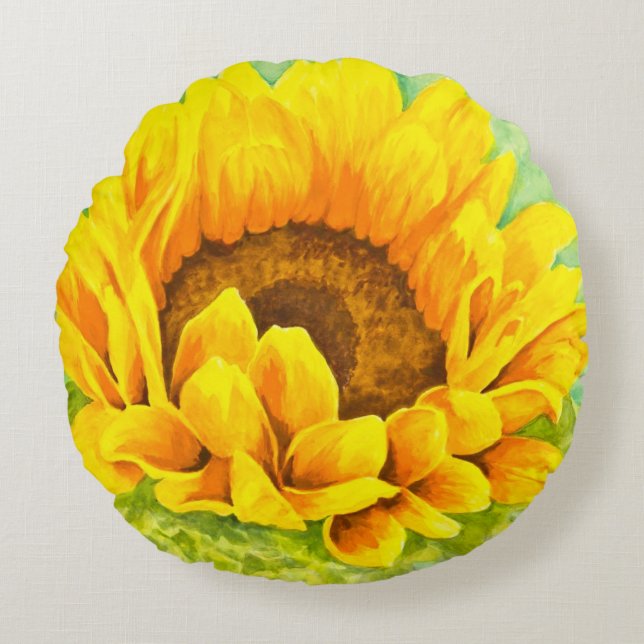 Sunflower Round Pillow (Front)