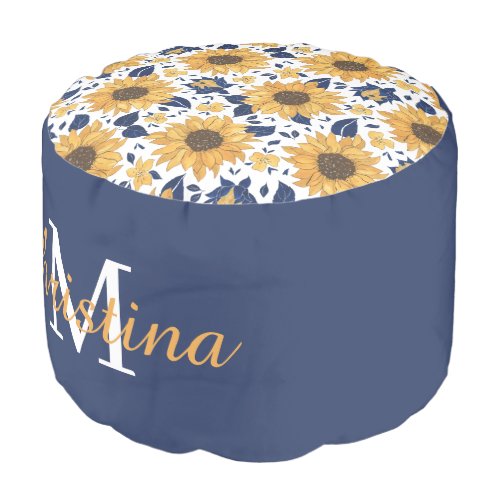 Sunflower Round Pouf