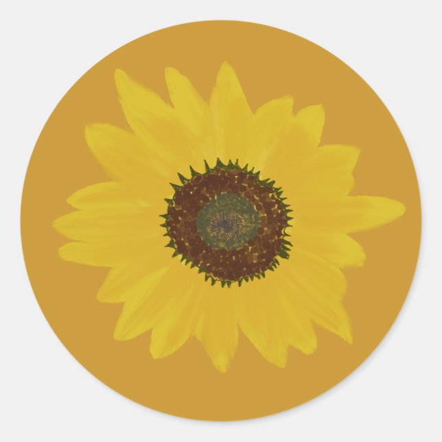 Sunflower Round Sticker (Front)