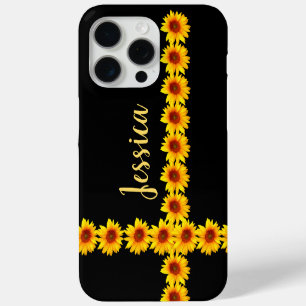 Sunflower Rows Personalized iPhone 15 Pro Max Case