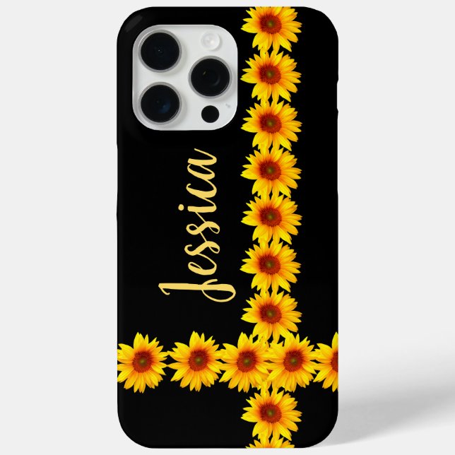 Sunflower Rows Personalized Case-Mate iPhone Case (Back)