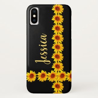 Sunflower Rows Personalized iPhone X Case