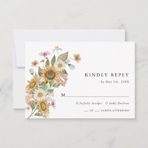 Sunflower RSVP Card