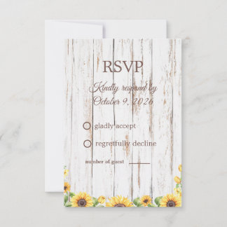 Sunflower RSVP Card