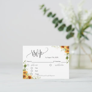 Sunflower RSVP Card Enclosure Card