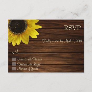Sunflower Rsvp Cards by rusticwedding at Zazzle