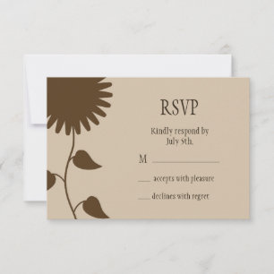 Sunflower RSVP on Beige Card