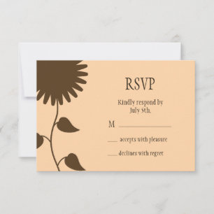 Sunflower RSVP on Peach Card