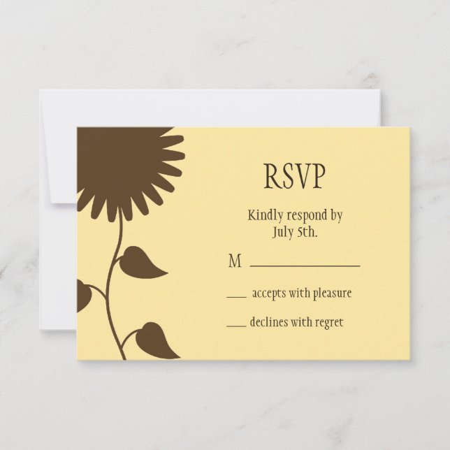 Sunflower RSVP on Yellow Card (Front)