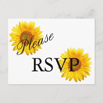 Sunflower Rsvp Postcard by CDEANDESIGNS at Zazzle