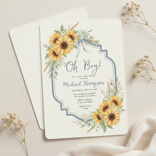 Sunflower Rustic Baby Shower Invitation (Creator Uploaded)