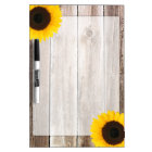 Sunflower Rustic Barn Wood Dry Erase Board
