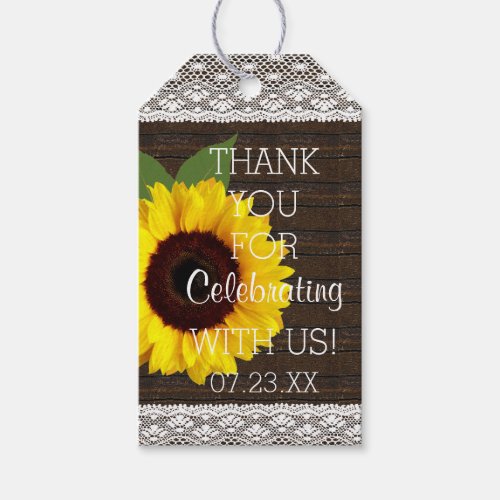 Sunflower Rustic Country Barn Wedding Guest Favor Gift Tags
