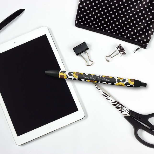 Sunflower Rustic Country Cow Print Pen (Creator Uploaded)