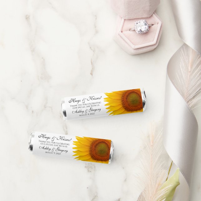 Sunflower Rustic Country Personalized Wedding Breath Savers® Mints (Wedding)