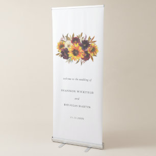 Sunflower Rustic Fall Floral Wedding Welcome Sign