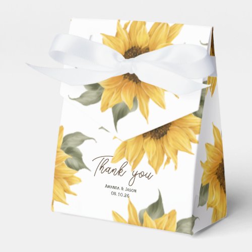 Sunflower Rustic Fall Wedding Favor Boxes