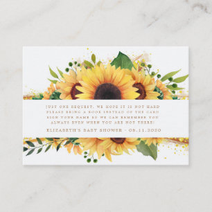 sunflower rustic floral baby shower enclosure card