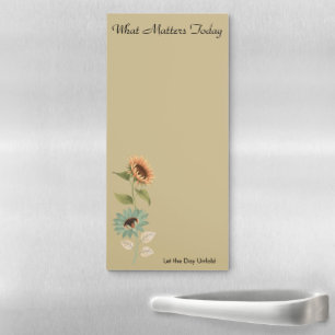 Sunflower Rustic Floral Design Magnetic Notepad