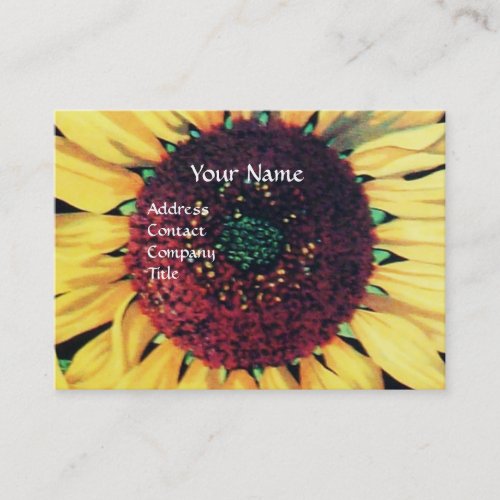 SUNFLOWER  RUSTIC FLORAL MONOGRAM BUSINESS CARD