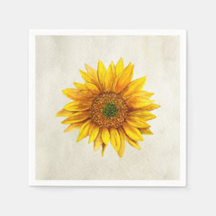 Sunflower. Rustic flower. Country yellow floral Napkins