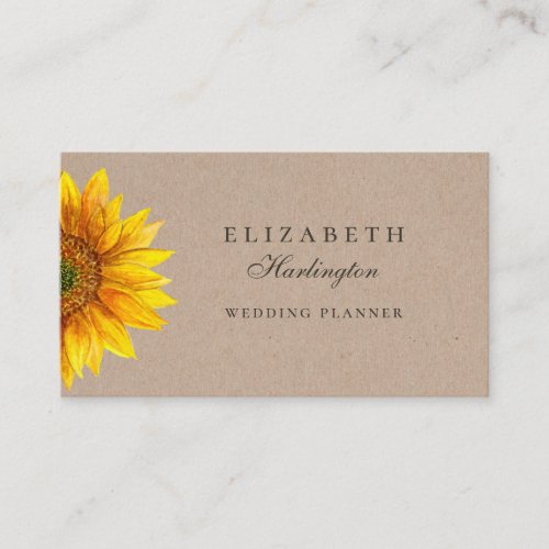 Sunflower Rustic flower Floral professional Business Card