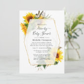 Sunflower Rustic Geometric Drive By Shower Invitation (Standing Front)