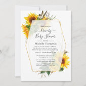Sunflower Rustic Geometric Drive By Shower Invitation (Front)