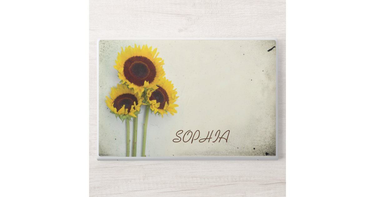 Sunflower Rustic Personal HP Laptop Skin | Zazzle