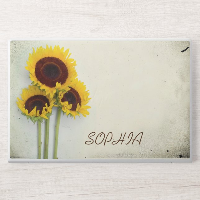 Sunflower Rustic Personal HP Laptop Skin (Front)