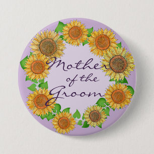 Sunflower Rustic Sage Green Mother of the Groom Button
