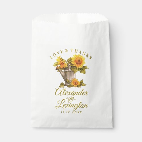 Sunflower Rustic Themed Wedding Favor Bag 