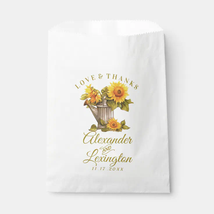 Sunflower Rustic Themed Wedding Favor Bag Zazzle