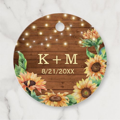 Sunflower Rustic Wedding Fall Engagement Party Favor Tags