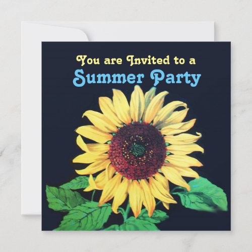SUNFLOWER Rustic Wedding Summer Party Invitation