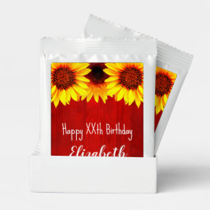 Sunflower Rustic Wood Birthday Lemonade Drink Mix