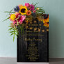 Sunflower rustic wood gold script wedding program flyer